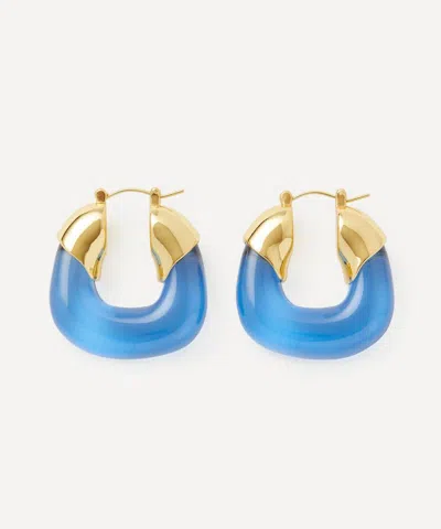Lizzie Fortunato Gold-plated Organic Hoop Earrings In Blue