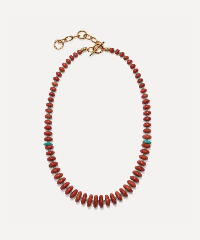 Lizzie Fortunato Gold-plated Paros Bead Necklace In Red