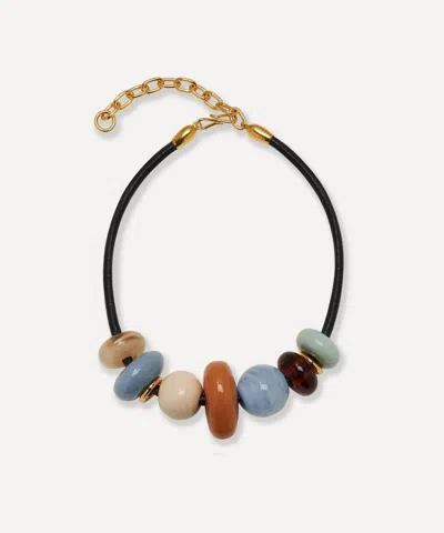Lizzie Fortunato Gold-plated Piedra Necklace In Clay In Multi