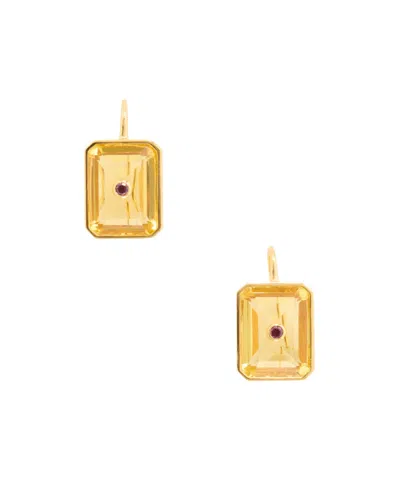 Lizzie Fortunato Tile Gold-plated Rhodolite And Glass Earrings