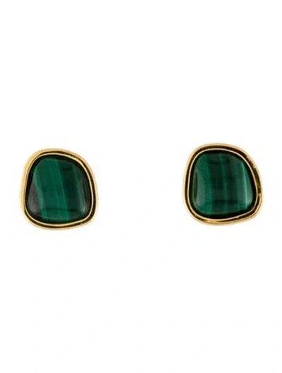 Pre-owned Lizzie Fortunato Green Stone Bay Stud Earrings