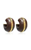 LIZZIE FORTUNATO HALO ACACIA WOOD HOOP EARRINGS