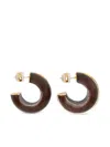 Lizzie Fortunato Halo Acacia Wood Hoops Earrings In Burgundy