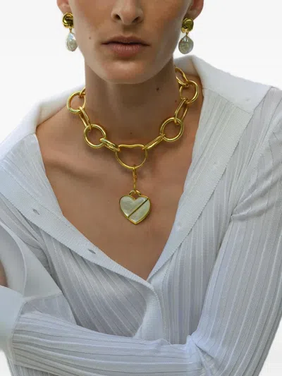 Lizzie Fortunato Heart-shaped Necklace Pendant In Gold