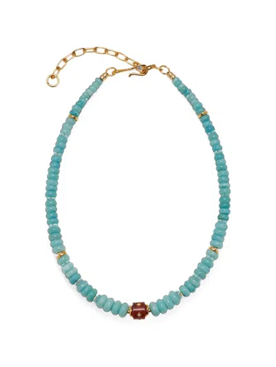 Lizzie Fortunato Hidden Stone Beaded Necklace In Blue