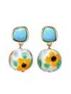 Lizzie Fortunato Kado Floral Bead Drop Earrings In Gold