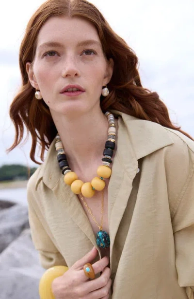 Lizzie Fortunato Manami Pendant Necklace In Turquoise