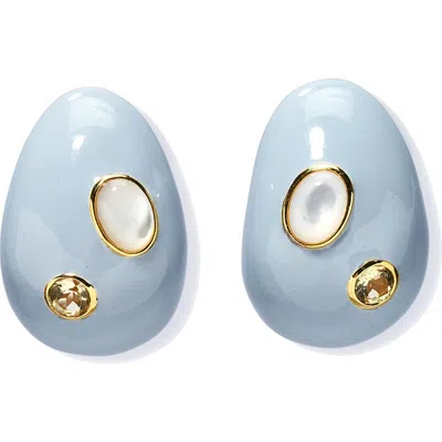 Lizzie Fortunato Mini Arp Drop Earrings In Blue