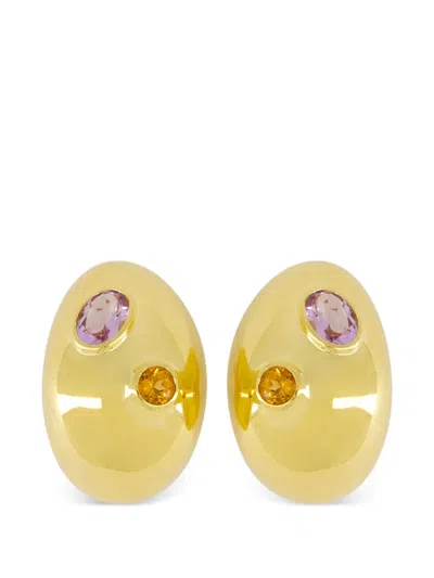 Lizzie Fortunato Mini Arp Embellished Earrings In Gold