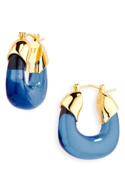Lizzie Fortunato Mini Organic Hoop Earrings In Blue