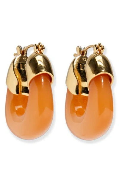 Lizzie Fortunato Mini Organic Hoop Earrings In Orange