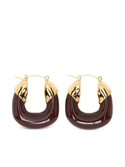 Lizzie Fortunato Mini Organic Hoops Earrings In Brown