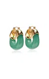 Lizzie Fortunato Stone Hoop Earrings In Green