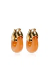 Lizzie Fortunato Mini Organic Hoops In Tangerine In Multi