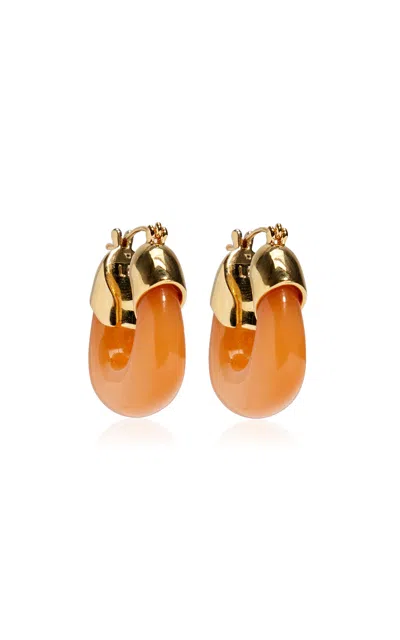 Lizzie Fortunato Mini Organic Hoops In Tangerine In Multi