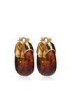 Lizzie Fortunato Mini Organic Hoops In Tortoise In Metallic