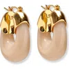 Lizzie Fortunato Mini Resin Hoop Earrings In Dove