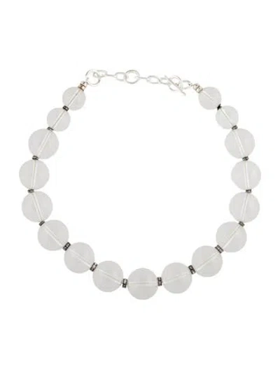 Pre-owned Lizzie Fortunato Moon Collar Necklace, 18" In Transparent