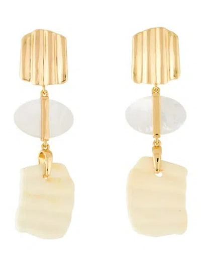 Pre-owned Lizzie Fortunato Mother-of-pearl & Resin Suna Drop Earrings In Multi