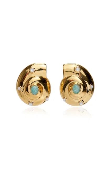 Lizzie Fortunato Nautilus Stud Earrings In Gold