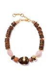 Lizzie Fortunato Neptune Collar Necklace In Brown