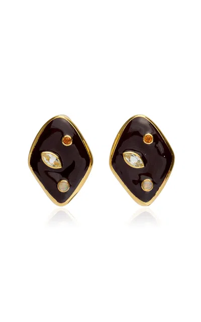 Lizzie Fortunato Nico Dot Earrings In Brown