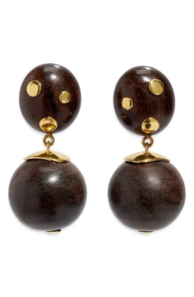 Lizzie Fortunato Nopales Acacia Drop Earrings In Brown