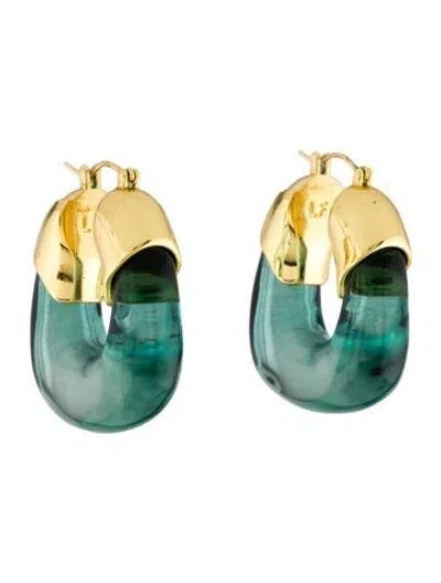 Pre-owned Lizzie Fortunato Organic Hoop Earrings In Green