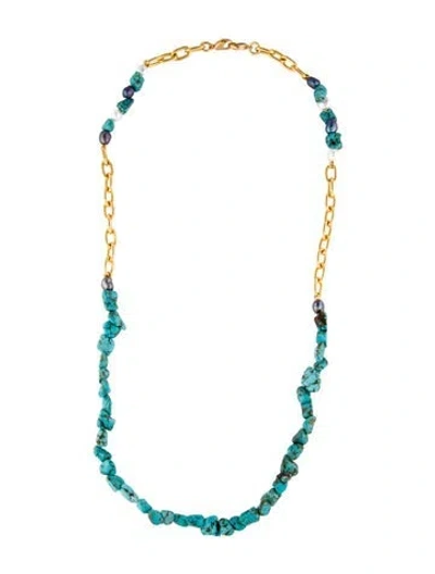 Pre-owned Lizzie Fortunato Pearl & Stone Bead Strand Necklace, 29" In Multi