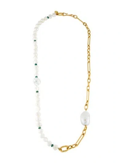 Pre-owned Lizzie Fortunato Pearl Harbor Chain Necklace, 33" In Multi