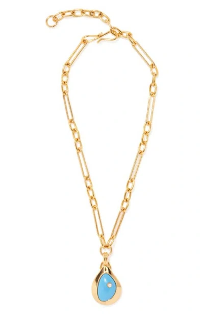 Lizzie Fortunato Pond Pendant Necklace In Gold
