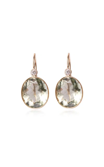 Lizzie Fortunato Pool Earrings In Green Amethyst & Diamond