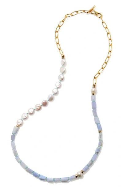 Lizzie Fortunato Porto Covo Beaded Necklace In Blue