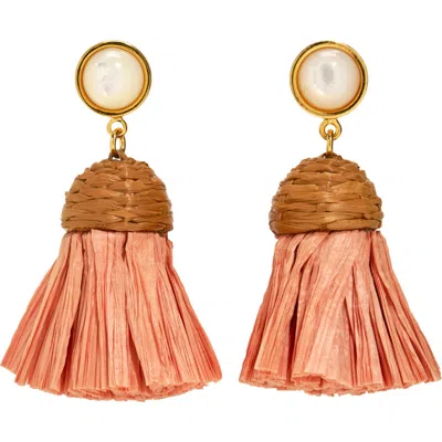 Lizzie Fortunato Raffia Drop Earrings In Multi