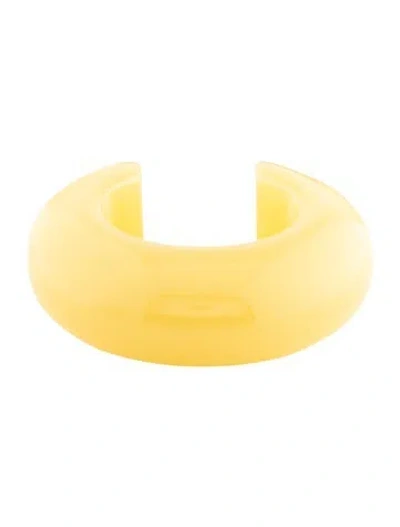 Pre-owned Lizzie Fortunato Resin Arc Cuff Bracelet, 6.5" In Yellow