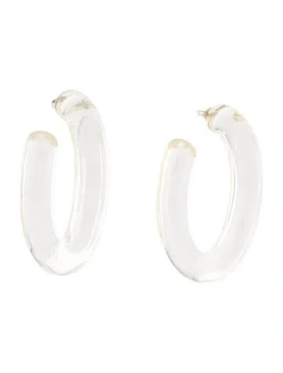 Pre-owned Lizzie Fortunato Resin Rome Hoop Earrings In Multi