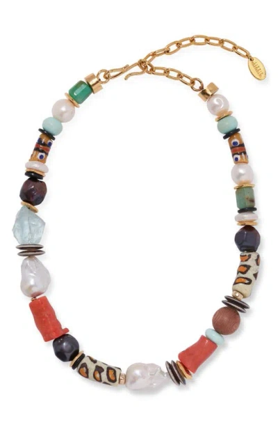 Lizzie Fortunato Salvador Beaded Necklace In Multi Brown