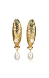 Lizzie Fortunato Sardina Pearl Earrings In Gold