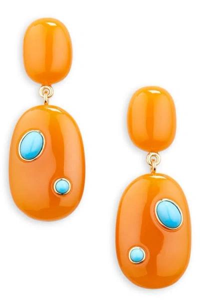 Lizzie Fortunato Satsuma Drop Earrings In Orange
