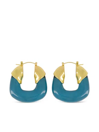 Lizzie Fortunato Sculpted Hoop Earrings In Blue