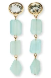 Lizzie Fortunato Sea Grass Linear Drop Earrings In Green Amethyst