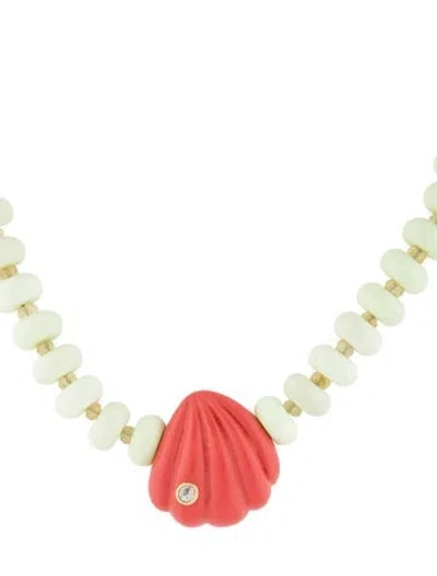 Pre-owned Lizzie Fortunato Sebastian Necklace, 17.75" In Orange