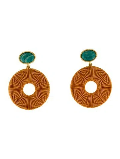 Pre-owned Lizzie Fortunato Silk Cord Ria Formosa Drop Earrings In Multi