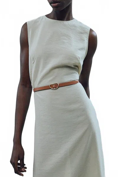 Lizzie Fortunato Skinny Georgia Belt In Tan In White