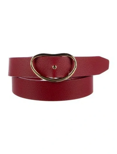 Pre-owned Lizzie Fortunato Skinny Leather Belt In Red