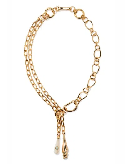 Lizzie Fortunato Spiral Shell Necklace In Gold