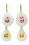 Lizzie Fortunato Stacked Stone Drop Earrings In Amazonite