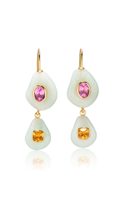 Lizzie Fortunato Stacked Stone Earrings In Multi