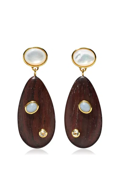 Lizzie Fortunato Tamarind Drop Earrings In Brown