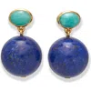 Lizzie Fortunato Umbria Lapis & Amazonite Drop Earrings In Blue